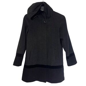 Forecaster of Boston Wool Blend Coat Womens Size 4 Gray Black‎ Hooded